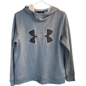 Under Armour Cold‎ Gear Hooded Gray Sweatshirt with Specs Sz M